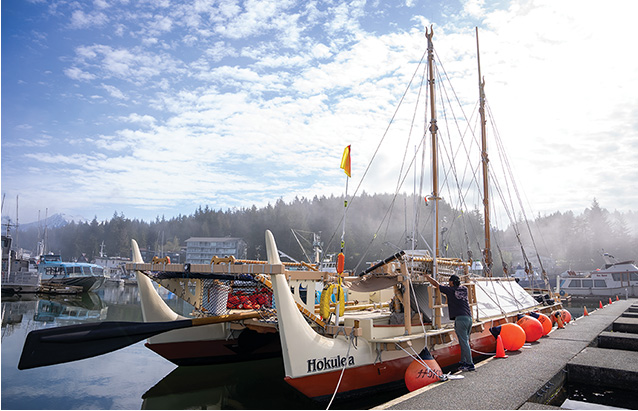 a person standing on a boat