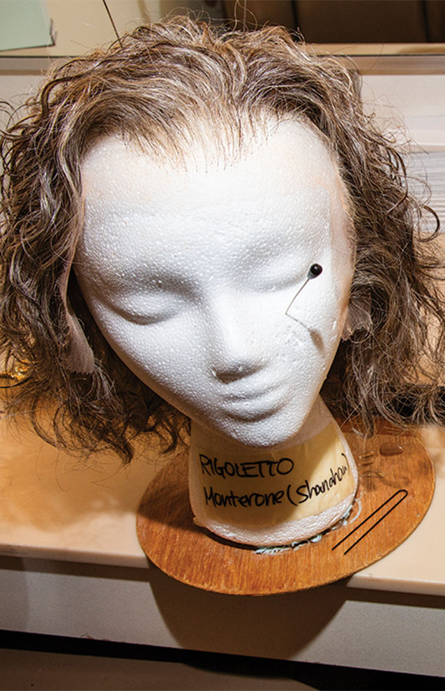 a mannequin head with a blonde wig