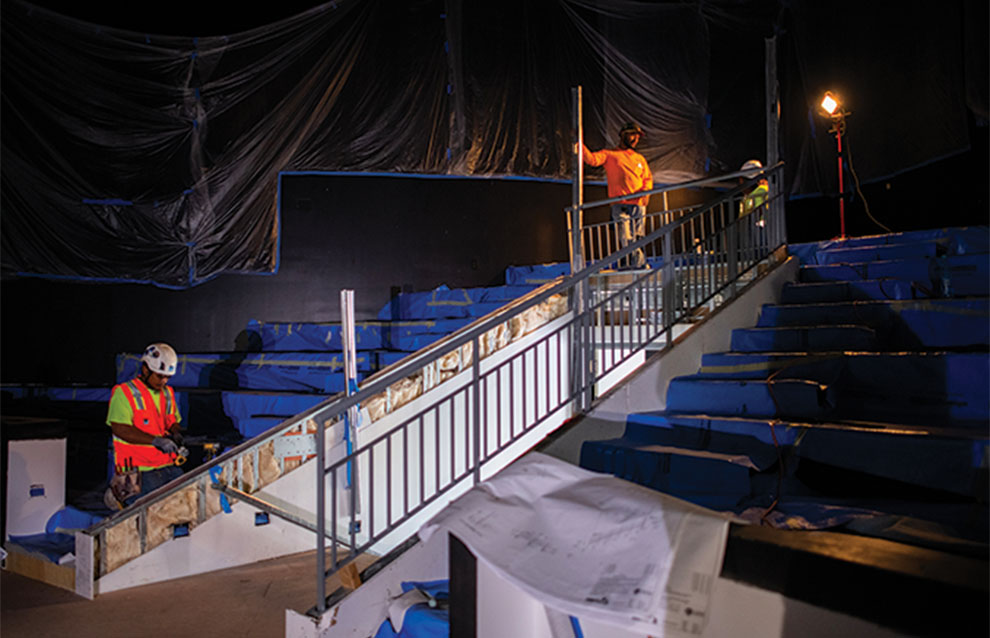 backstage metal stairs