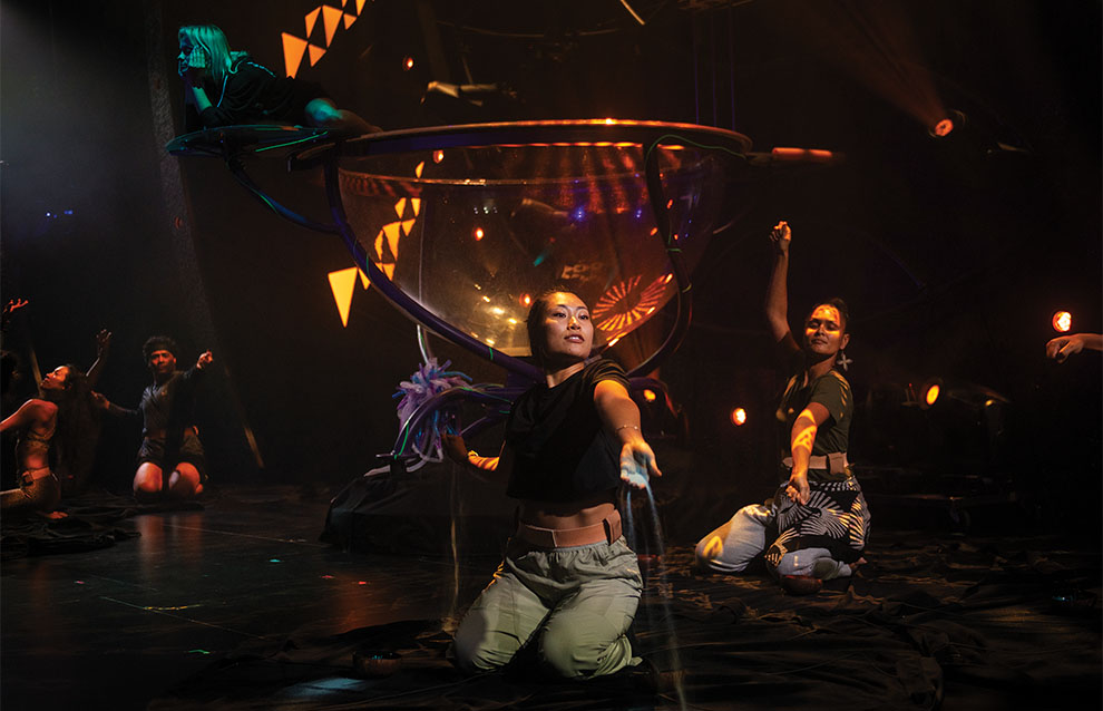 people performing on stage