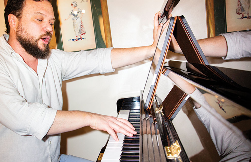 person playing the piano