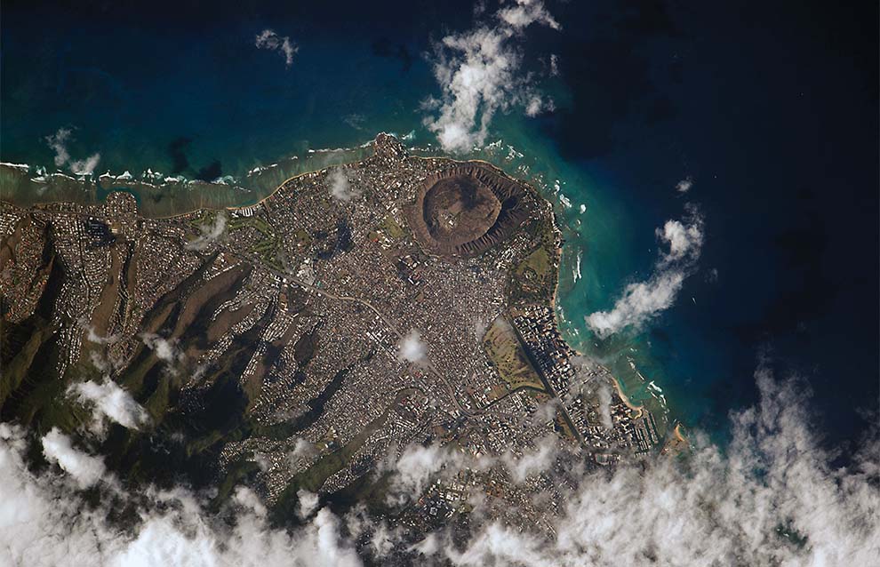 aerial photo of an island shore