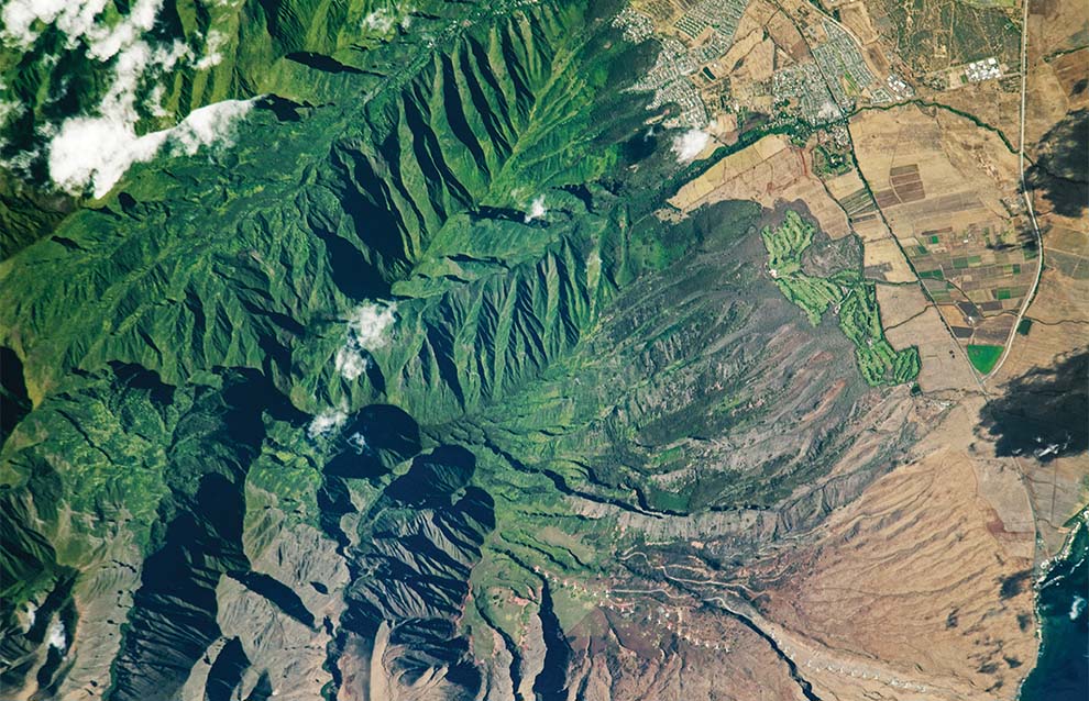aerial photo of an island