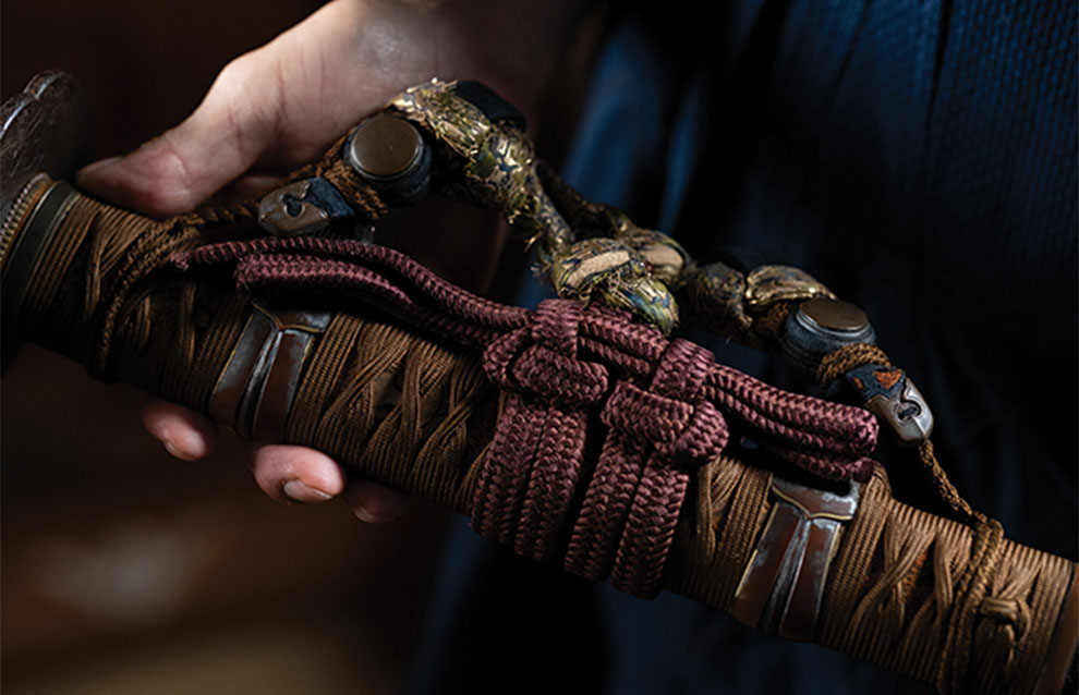 closeup of a sword handle
